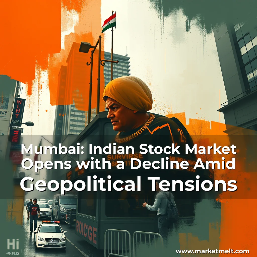 Read more about the article Mumbai: Indian Stock Market Opens with a Decline Amid Geopolitical Tensions